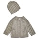 preview thumbnail 4 of 6, Cable Knit Baby Cardigan with Matching Beanie Grey