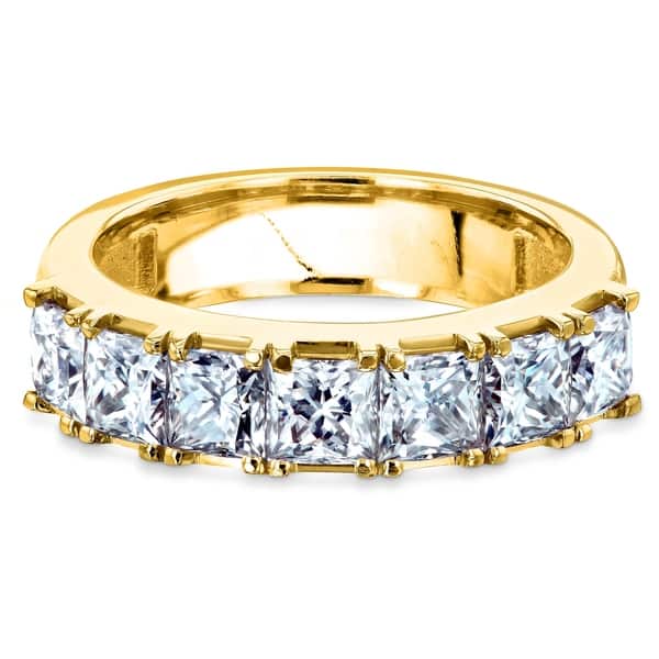 slide 1 of 10, Annello by Kobelli 14k Gold 1-3/4ct.tw Seven Princess Moissanite Women's Wedding Band (4.5mm)