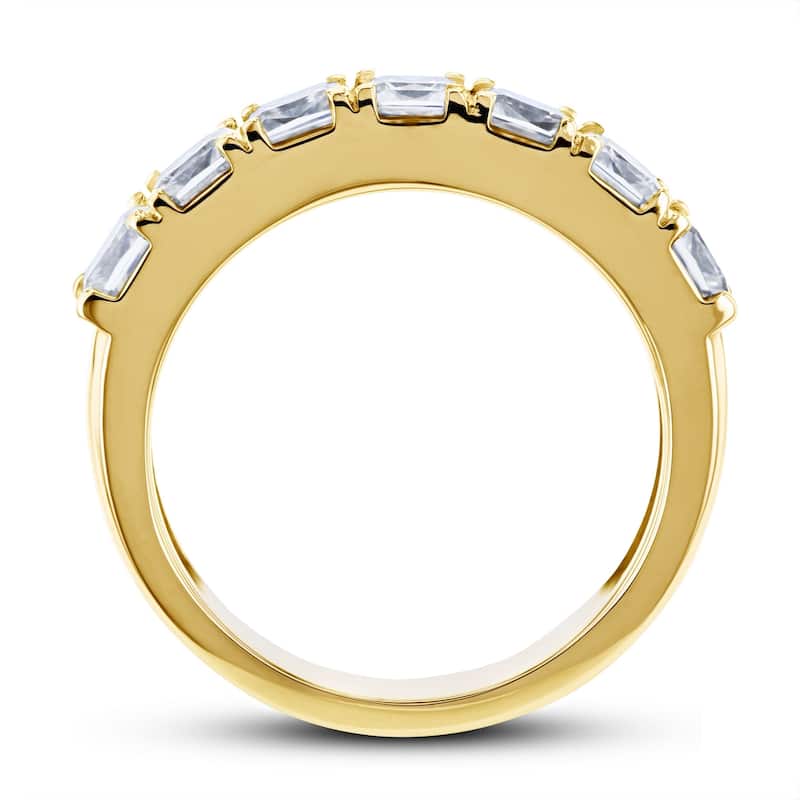 Annello by Kobelli 14k Gold 1-3/4ct.tw Seven Princess Moissanite Women's Wedding Band (4.5mm)