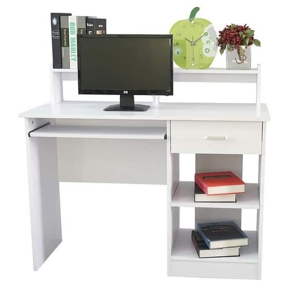Porch & Den Alamo 43-inch Office Workstation PC Laptop Computer Desk - White