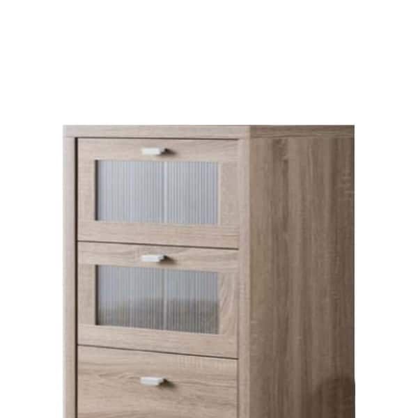 Shop Five Drawers Wooden Utility Cabinet With Metal Handles Light