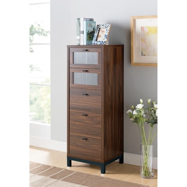 Shop Five Drawers Wooden Utility Cabinet With Metal Handles