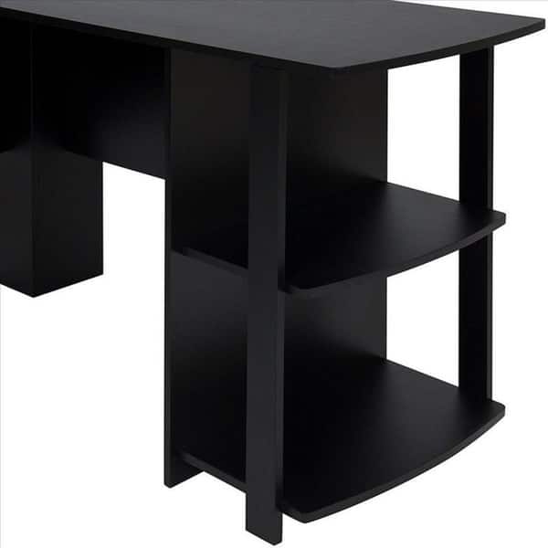 Shop L Shaped Wood Right Angle Computer Desk With Two Layer