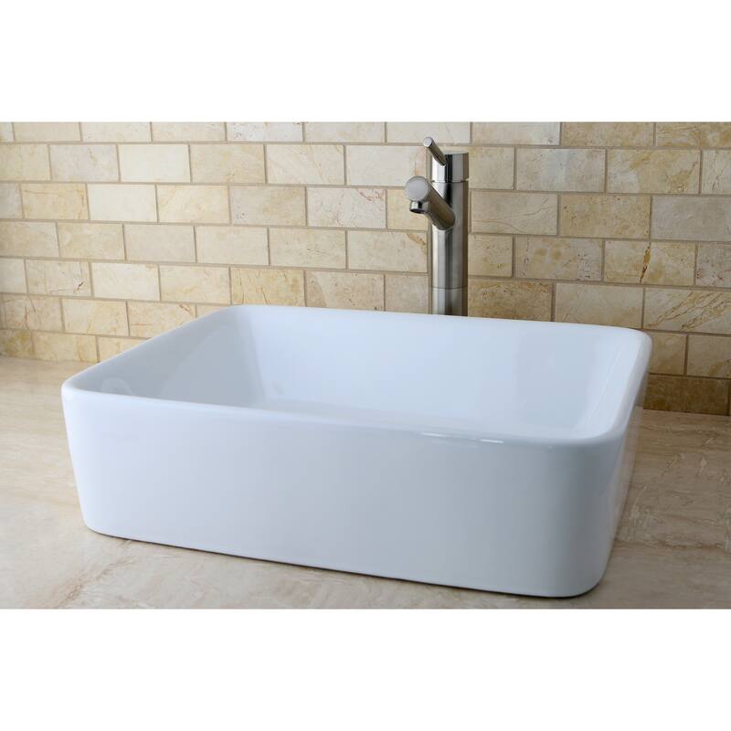 French Petite White Vitreous China Vessel Sink