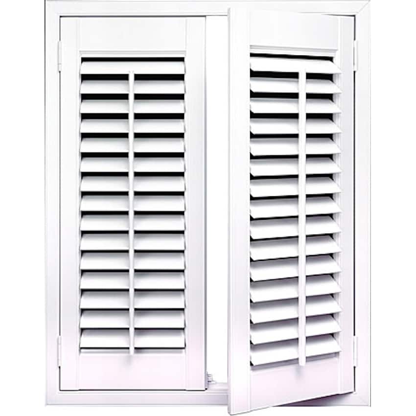 White 2 1/4 inch Slats Plantation Shutter (27-inch Wide)