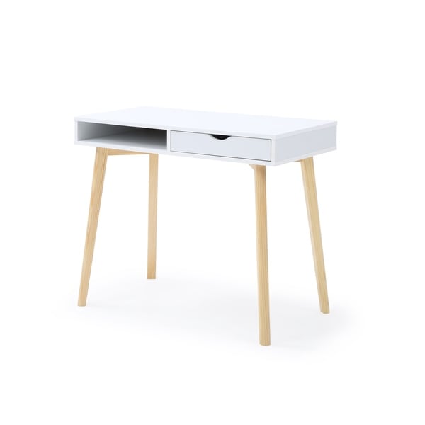 Contemporary White Austin Home Office Desk with Storage Drawers. Opens flyout.