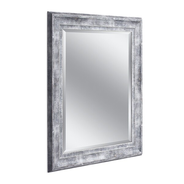 Headwest 29 x 35 Frarmhouse Gray Wall Mirror - 29 x 35