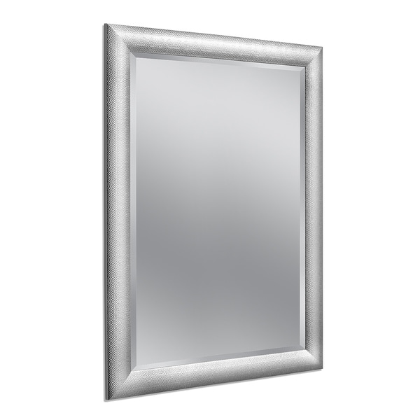Headwest 36 x 46 Hammered Chrome Wall Mirror - 36 x 46