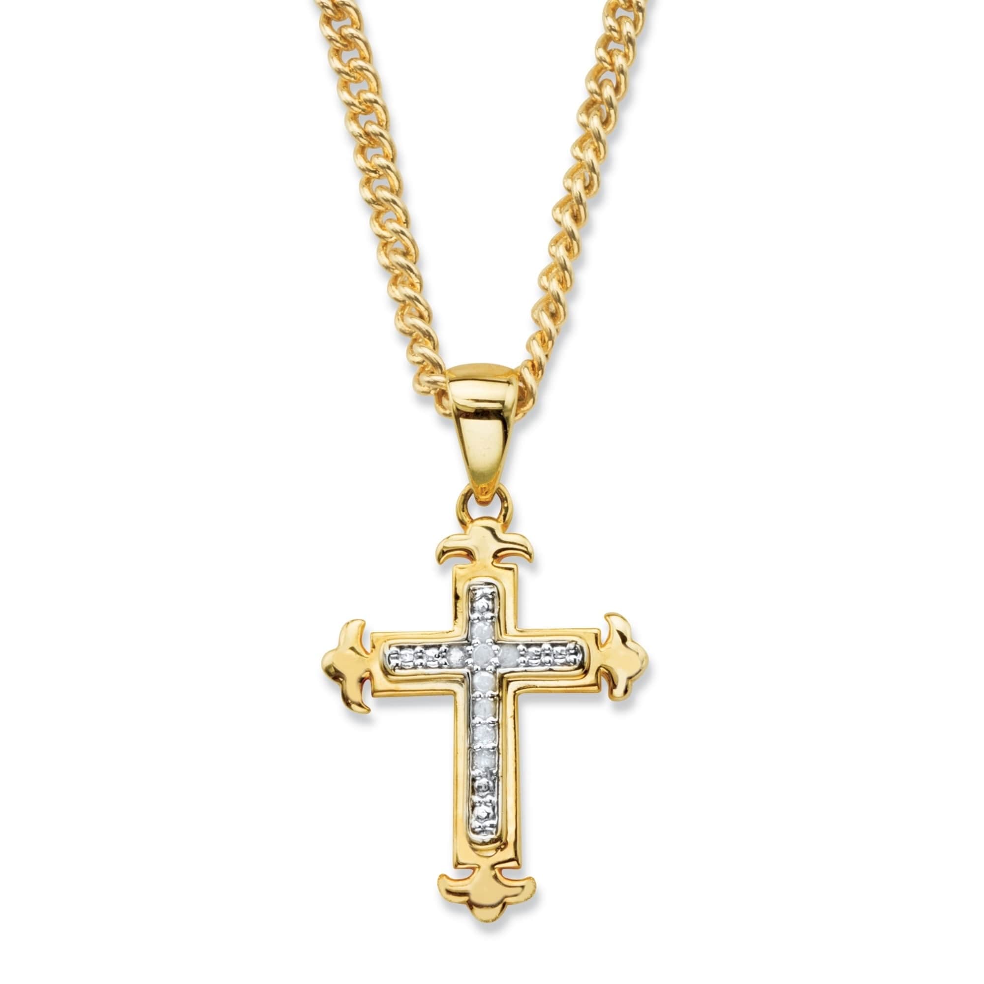 14k Yellow Gold Solid Polished Reversible Sparkle-Cut Textured back Heart Cross Pendant Measures 18x15mm 