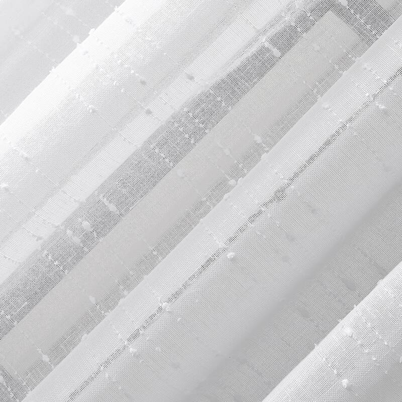 Clean Window Textured Slub Stripe Anti-Dust Curtain Panel, Single Panel
