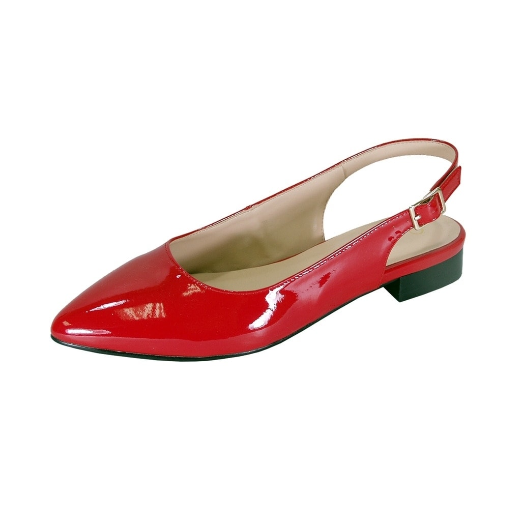 wide width red flats