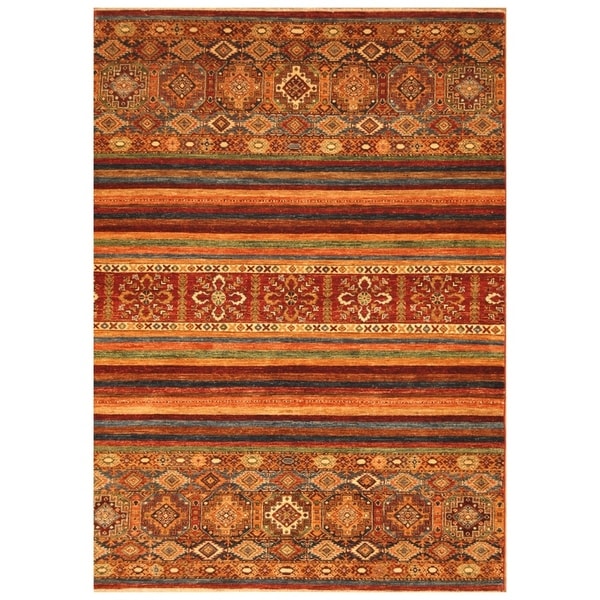 Handmade Super Kazak Wool Rug (Afghanistan) - 5'7 x 7'10