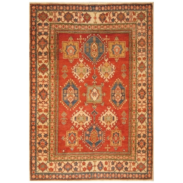 Handmade Super Kazak Wool Rug (Afghanistan) - 4'9 x 6'10