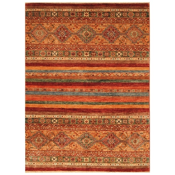 Handmade Super Kazak Wool Rug (Afghanistan) - 4'10 x 6'6