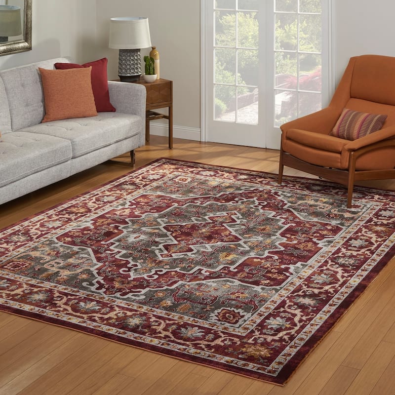 Gertmenian Brea Byrne Traditional Southwestern Burgundy Red/Beige Medallion Area Rug