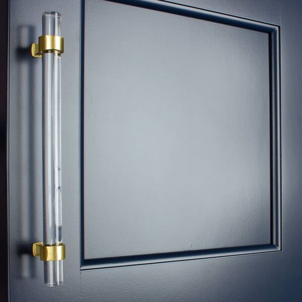 Gliderite 6 25 Inch Clear Acrylic Cabinet Pulls Satin Gold Gliderite 6 25 Inch Clear Acrylic