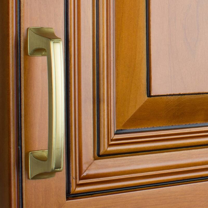 GlideRite 3-inch CC Satin Gold Cabinet Hardware Deco Pulls (Set of 10)