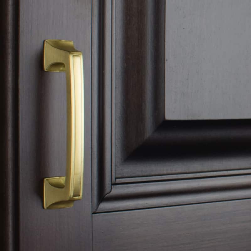 GlideRite 3-inch CC Satin Gold Cabinet Hardware Deco Pulls (Set of 10)