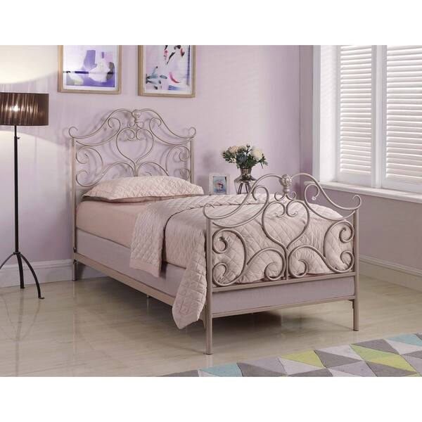 Shop Silver Orchid Bird Rose Gold Twin Bed Free Shipping