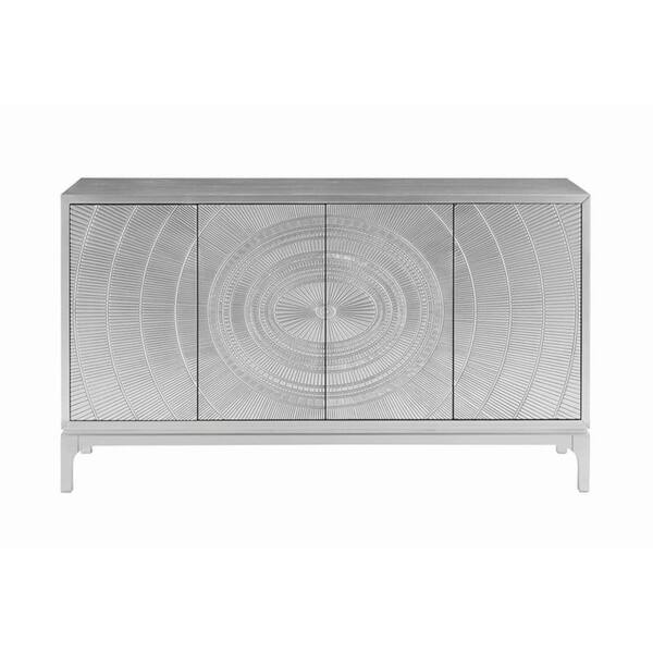 Silver 4 Door Accent Cabinet 60 X 15 75 X 35 Overstock 25859921
