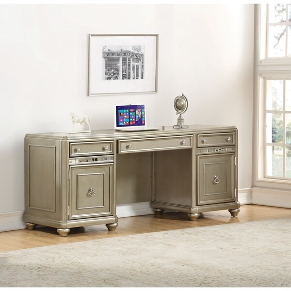 Ritzville Metallic Champagne 3-drawer Credenza - 71.75" x 36.25" x 31.50"
