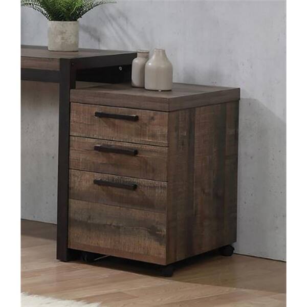 Shop Luke Weathered Oak 3 Drawer Mobile File Cabinet Free