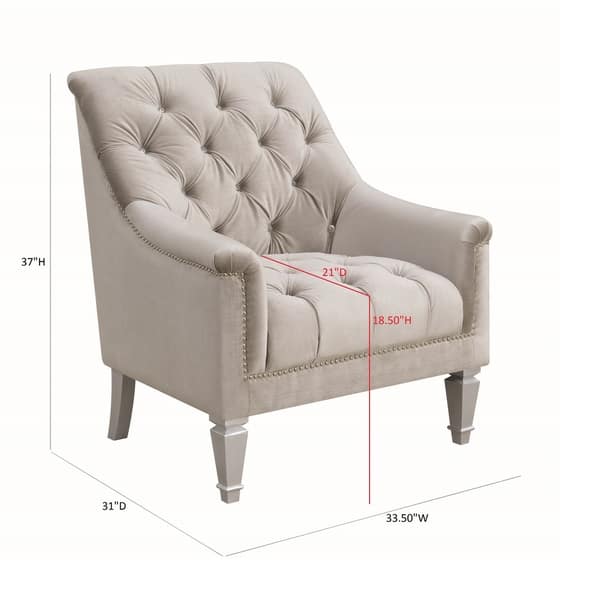 dimension image slide 0 of 3, Coaster Furniture Avonlea Grey 3-piece Tufted Living Room Set