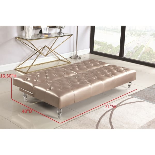 Shop Silver Orchid Nielson Rose Gold Upholstered Sofa Bed