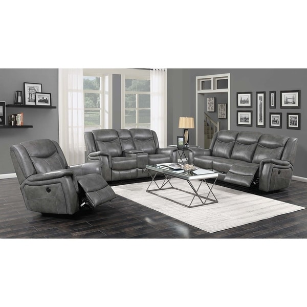 Copper Grove Beauraing Grey 3-piece Power Recline Living Room Set