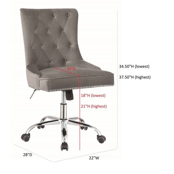 Coaster Furniture Torrance Grey and Chrome Tufted Back Office Chair