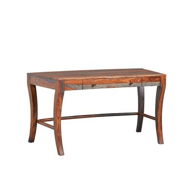Carbon Loft Wallis Grey Sheesham 1-drawer Writing Desk