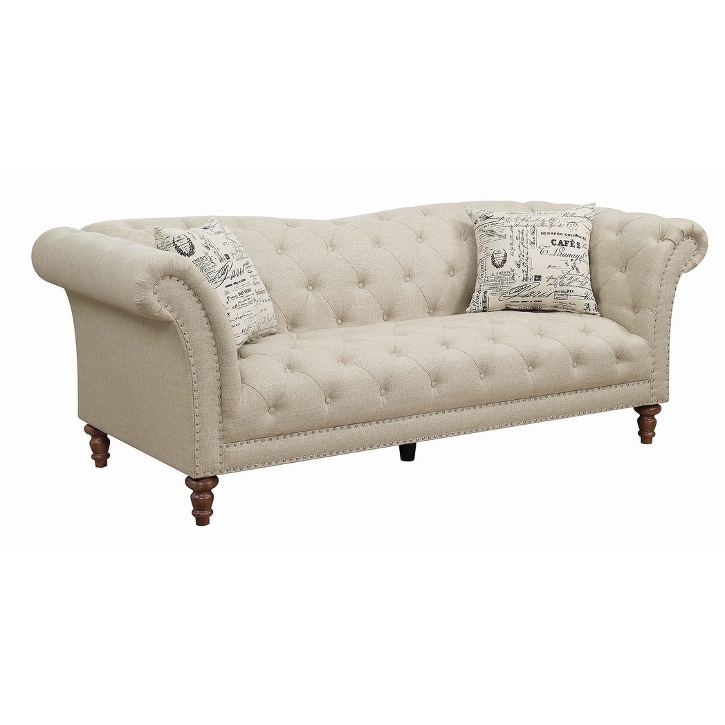 Copper Grove Smorgon Beige Tufted Sofa 99 X 37 34 On Copper Grove Smorgon Beige Tufted Sofa