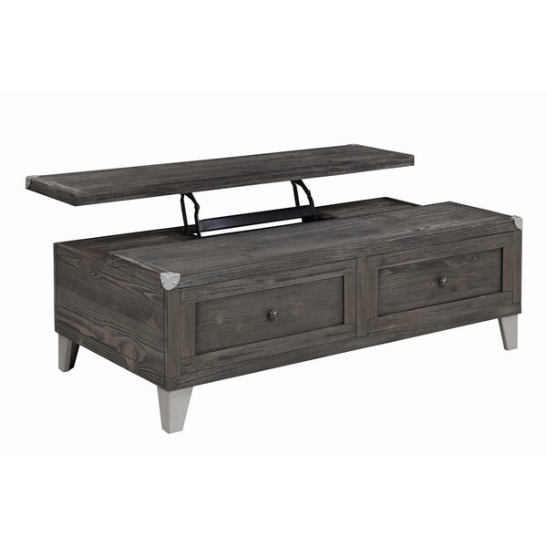 Carbon Loft Soule Grey Rectangular Lift Top Coffee Table - 54.50" x 28.50" x 18"