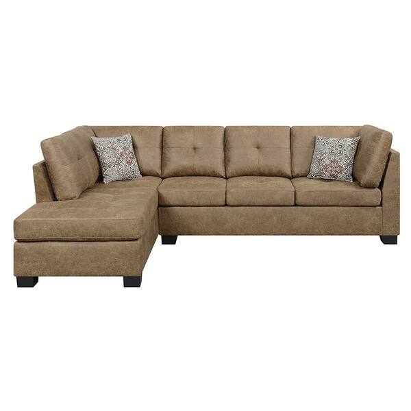 Coaster Darie Microfiber Golden Brown Sectional 107 50 X Coaster Darie Microfiber Golden