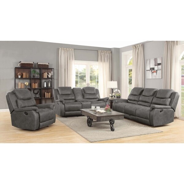Shop Wyatt Grey 3 Piece Living Room Set On Sale Free