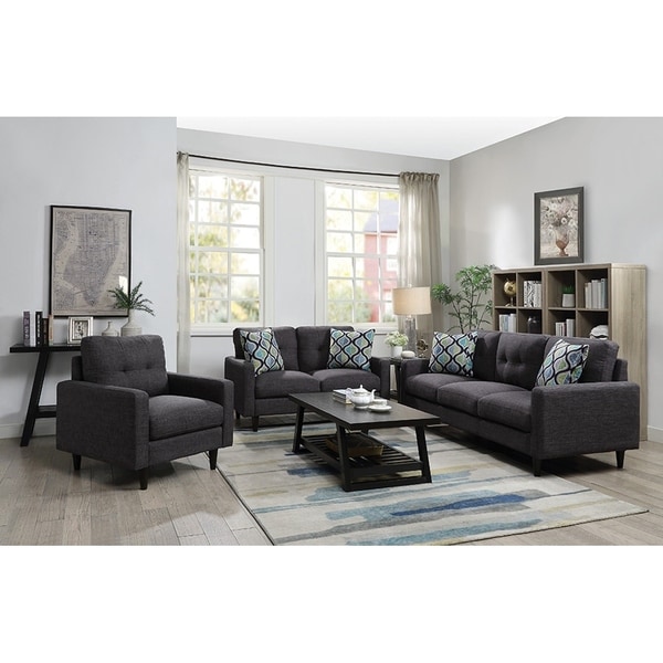 Shop Carson Carrington Eikesdalen Grey 3-piece Living Room ...
