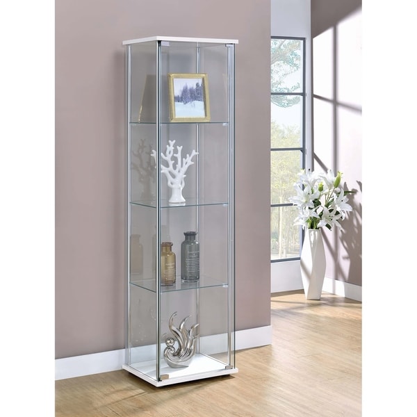 White And Clear 4 Shelf Curio Cabinet On Free Shipping White And Clear 4 Shelf Curio Cabinet On Free Shipping Today 25860292