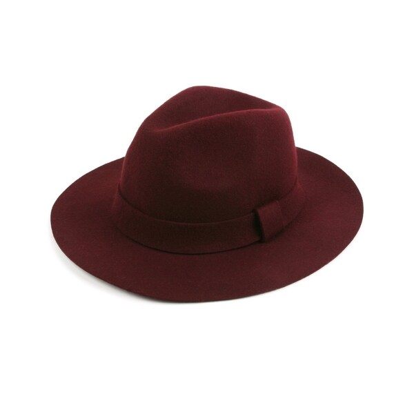 red wide brim fedora hat