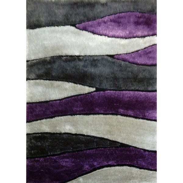 Abstract Purple Contemporary 5x7 Area Rug