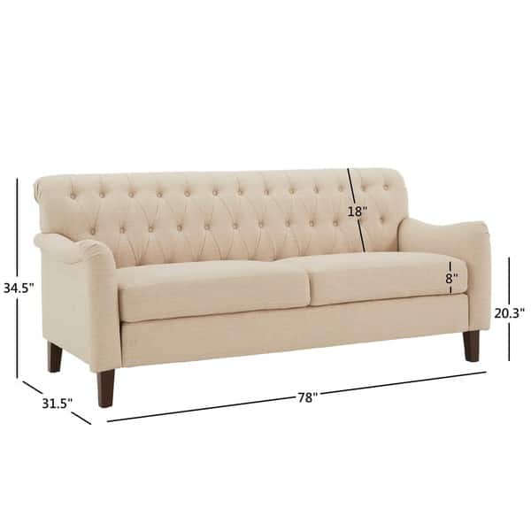 Copper Grove Strasbourg Beige Tufted Back Sofa With English Beige Tufted Back Sofa