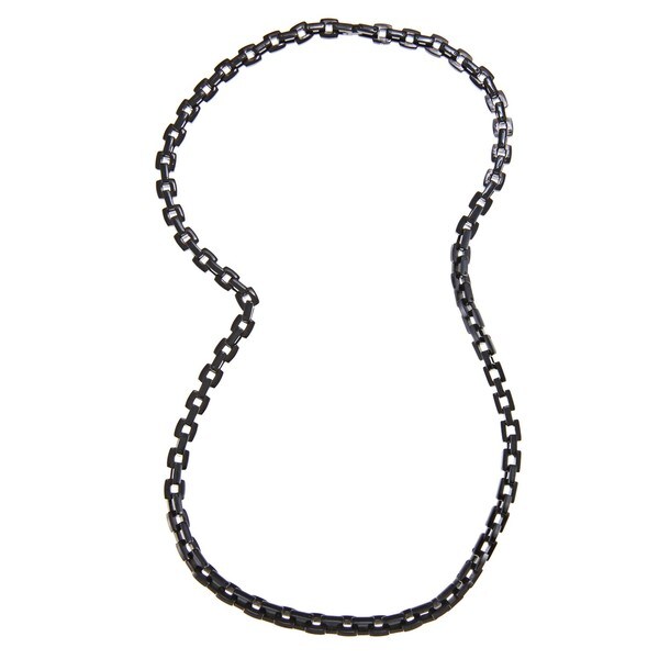 Shop Black 7.25mm Stainless Steel Chain Necklace (24-inch) - Free