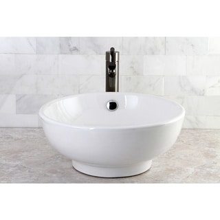 White Round Bathroom Vessel Sink - - 2587923