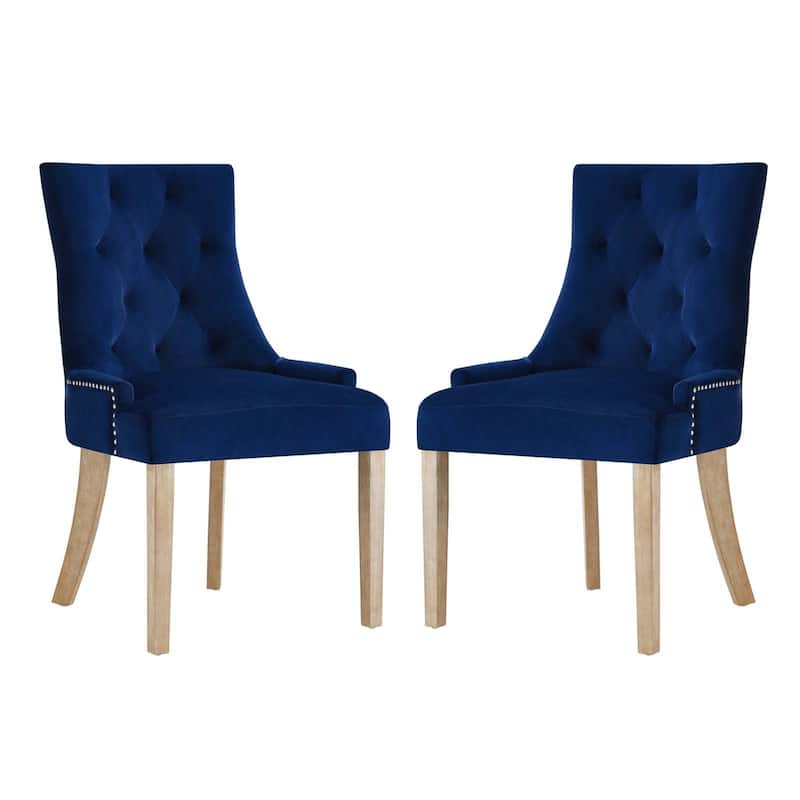 Copper Grove Vodice Velvet Dining Chair (Set of 2) - navy - Parson Chairs