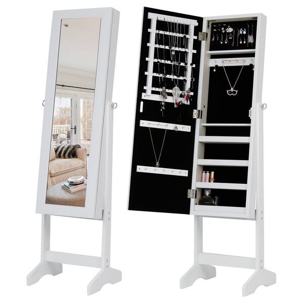 Shop Kinbor Lockable Mirrored Jewelry Cabinet Armoire Box