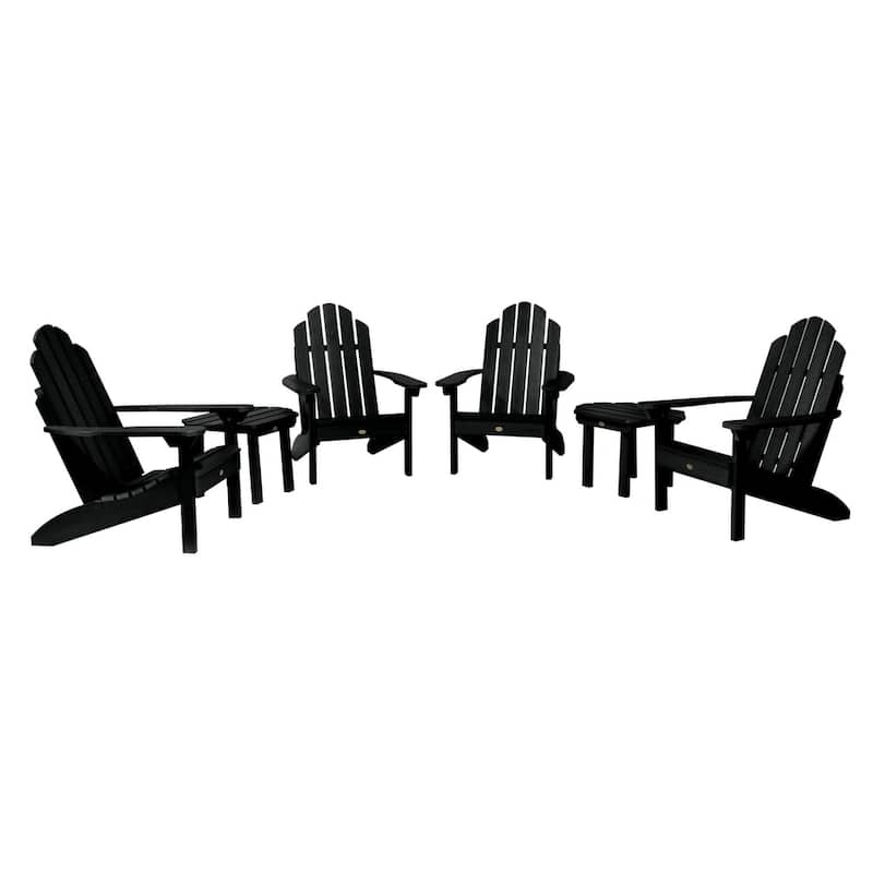 HIGHWOOD 6-Piece Adirondack Conversation Set - Black