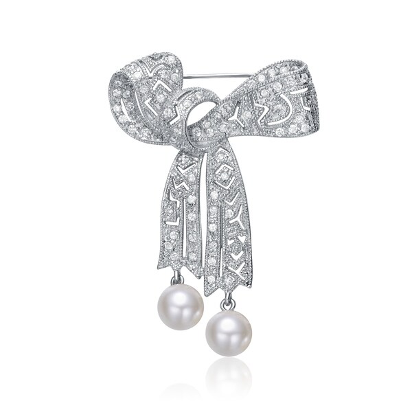 White Cream Pearl Antique Vintage Wedding Bridal Prom Dress Party Brooch Pin UK