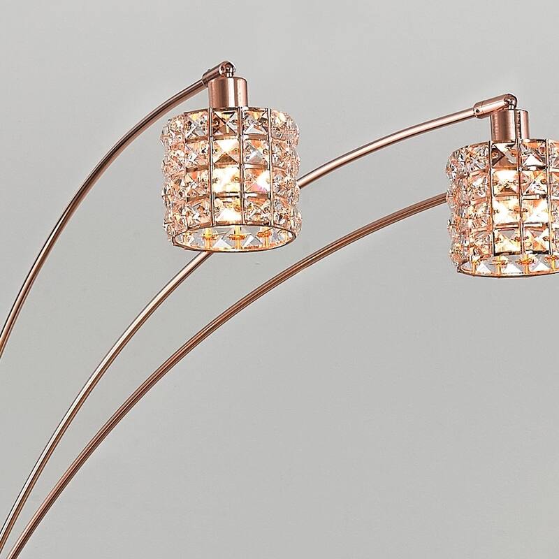 Flair 83"H LED Dimmable 5-light Crystal Shade Arch Floor Lamp