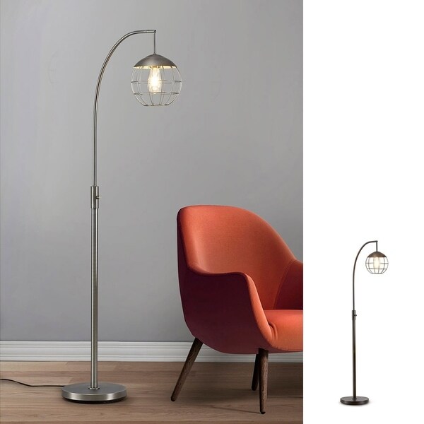 Metro S Metal Wire Shade Led Dimmable Floor Lamp With Vintage Bulb 25896410 Shade Led Dimmable Floor Lamp