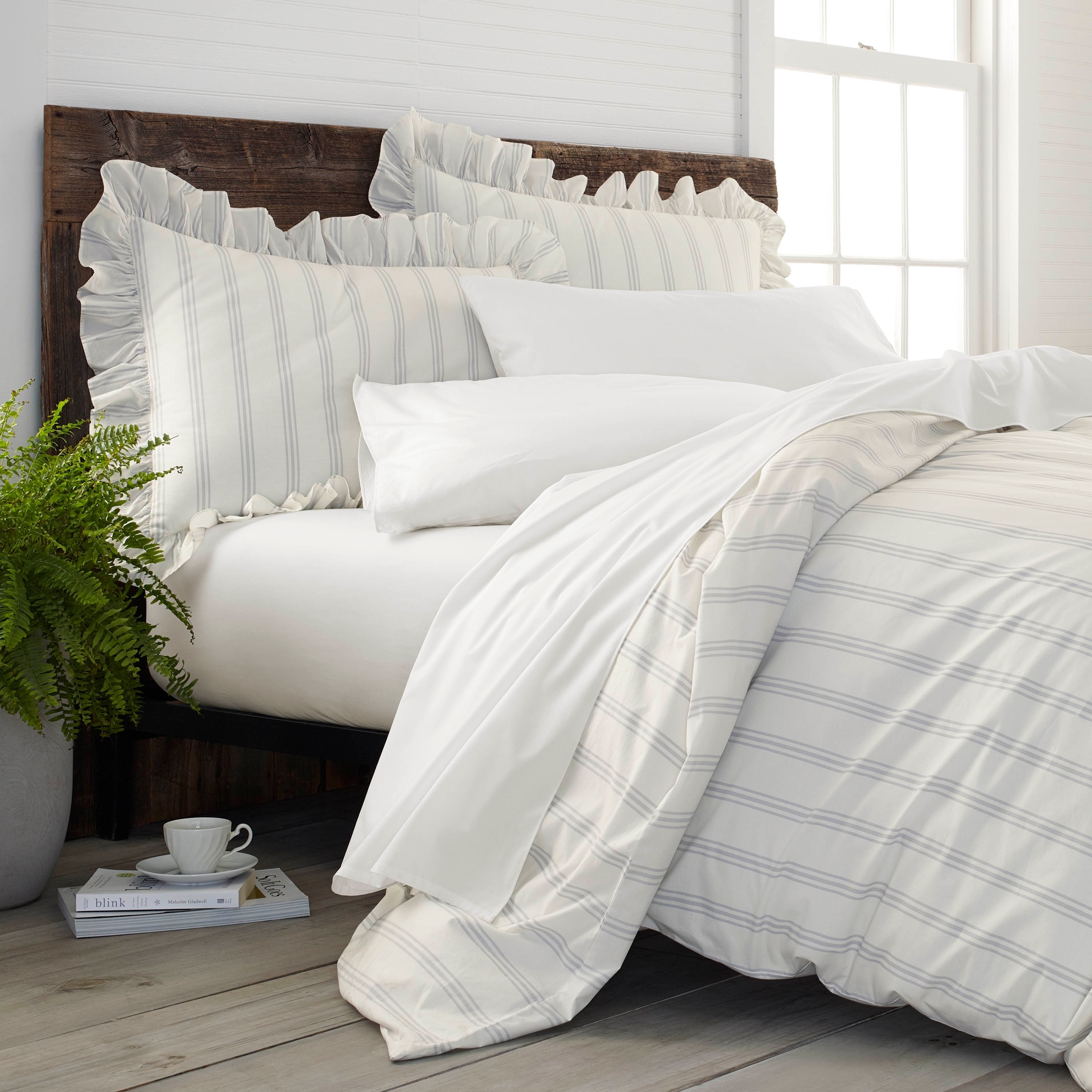 Shop Porch Den Fagode Organic Cotton Striped Duvet Cover Set