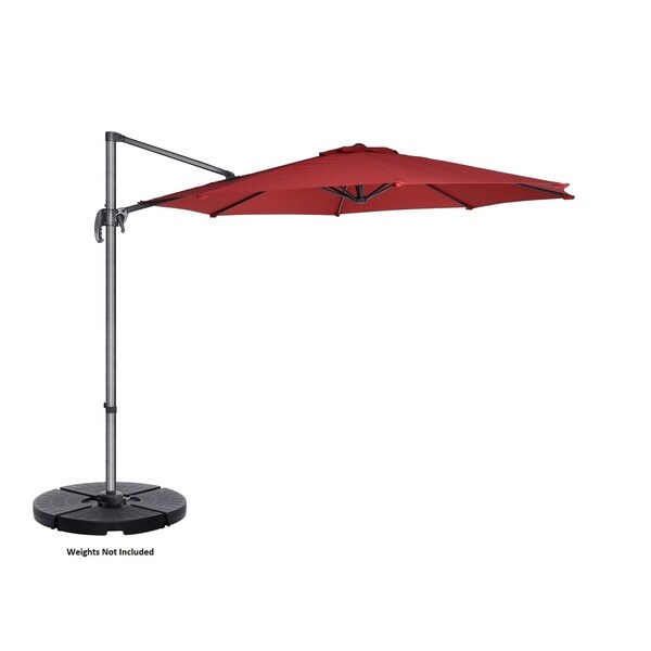 Solar Patio Umbrella Hanging Durable Polyester Fabric Outdoor Backyard Gray New Garden Patio Umbrellas Home Garden Worldenergy Ae